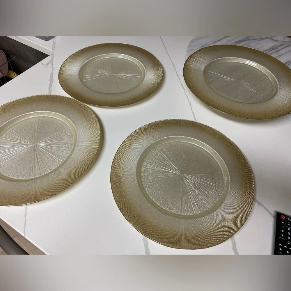 Brand NEW Z Gallerie Halo Charger Plates (4)